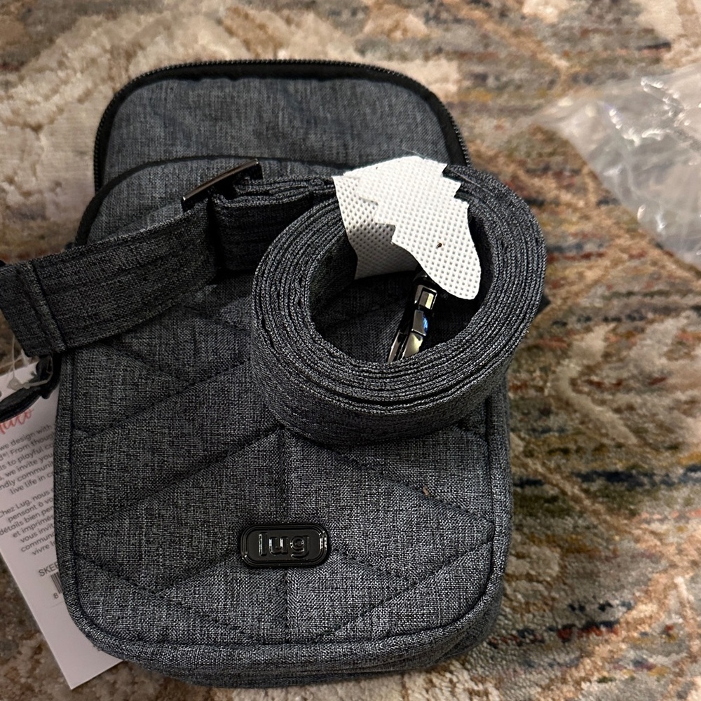 Lug Charcoal Quilted Crossbody Bag New with original packaging